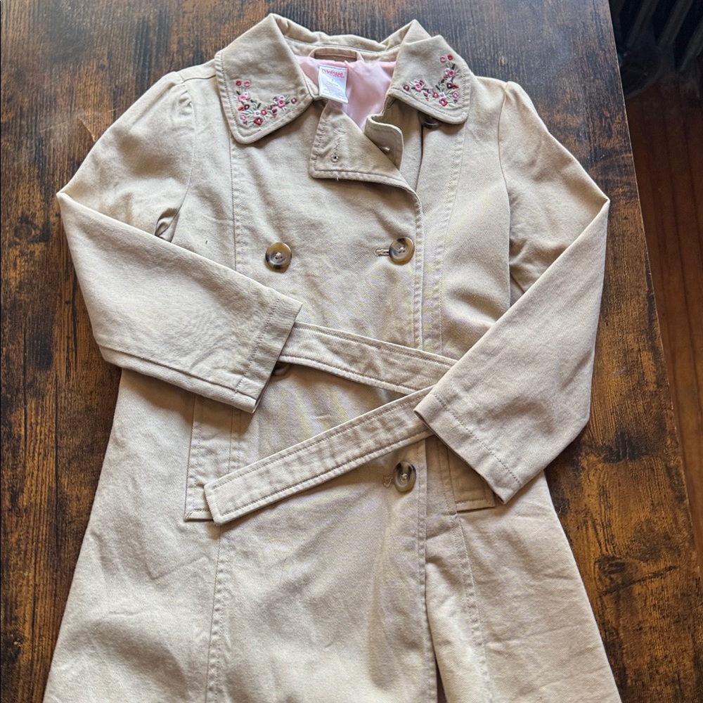 Gymboree Tan Coat with Pink Lining